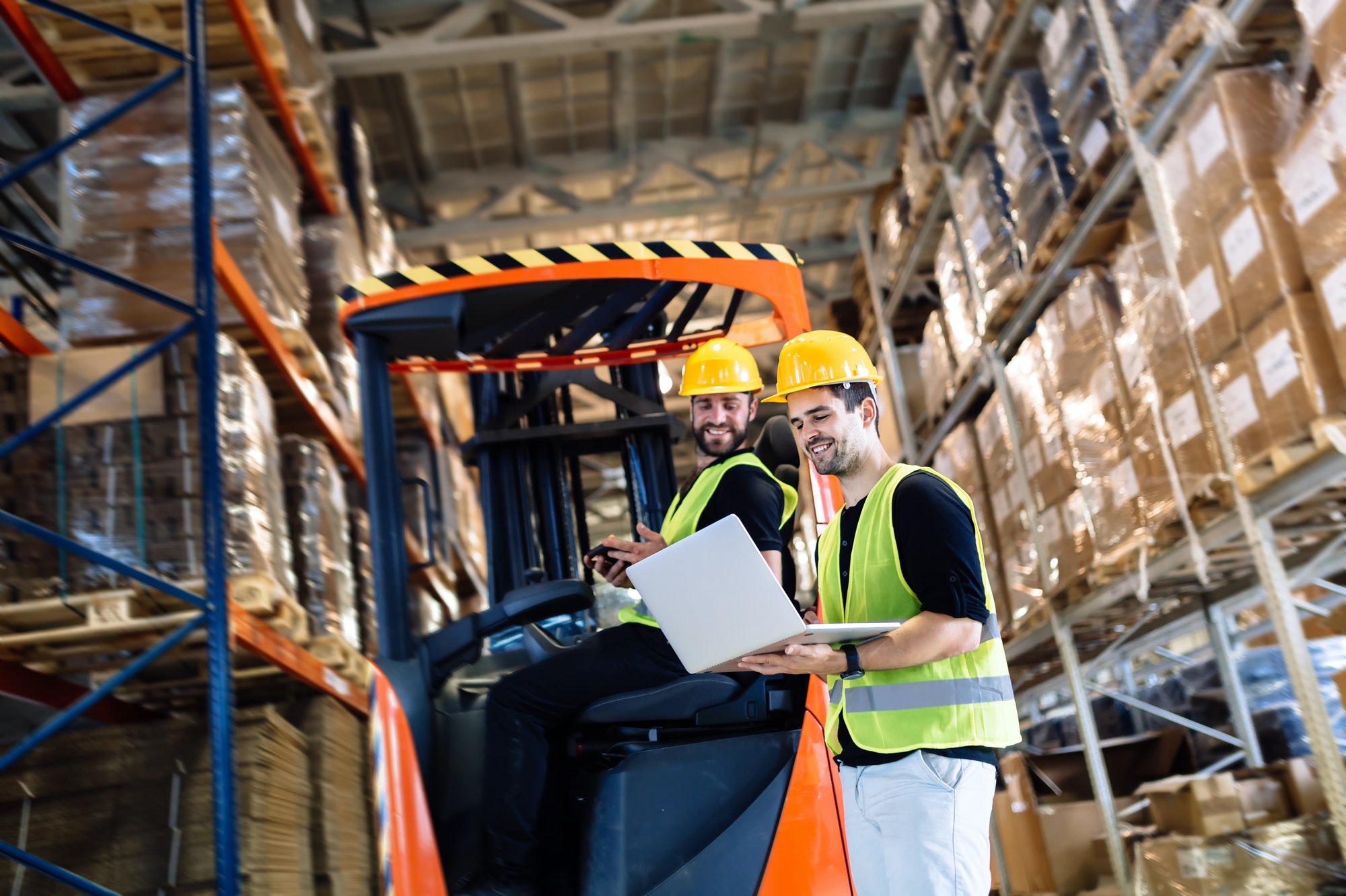 People working in warehouse